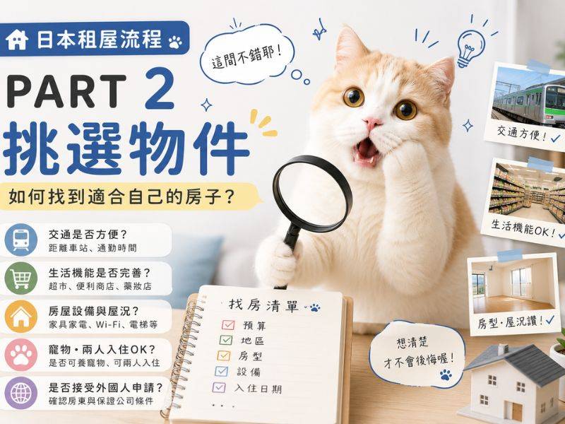  Part 2｜日本租屋流程第二步：挑選物件，如何找到適合自己的房子？ 