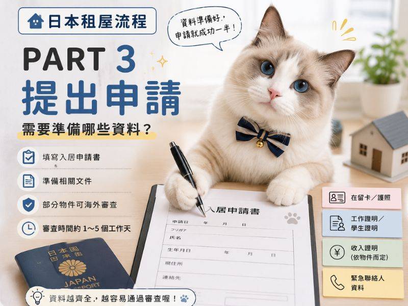  Part 3｜日本租屋流程第三步：提出申請，需要準備哪些資料？ 